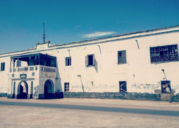 Historic old police station building in El Quseir with colonial architecture