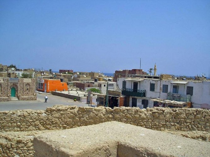 Ancient ruins at Quseir El Qadima showing remains of old port settlement